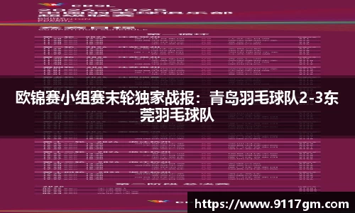 欧锦赛小组赛末轮独家战报：青岛羽毛球队2-3东莞羽毛球队